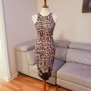 WAYF Animal Print Floral Midi Dress size XS